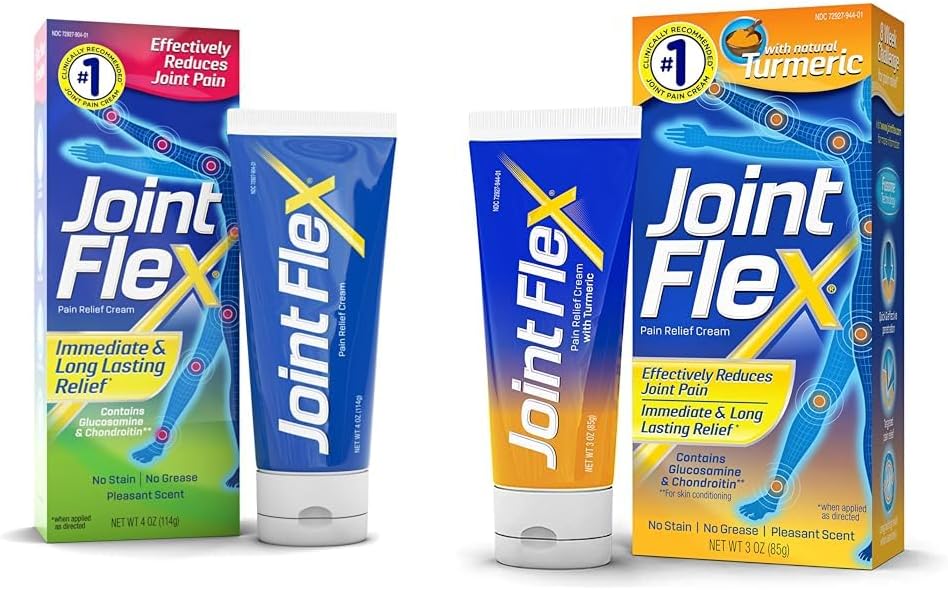 JointFlex 관절염 통증 완화 크림, 4 Oz 및 3 Oz 튜브 Turmeric 및 Fusome 배달
