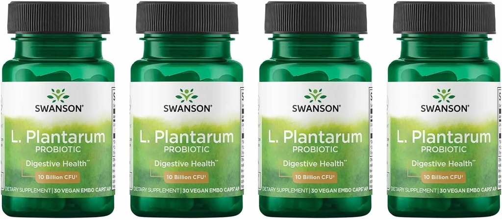 Swanson L. Plantarum - 소화 보충 촉진 위장 균형 & Bowel 정기적 - 자연적인 공식은 Bloating를 감소시키는 것을 돕습니다 - (30의 Veggie 캡슐) 4 팩