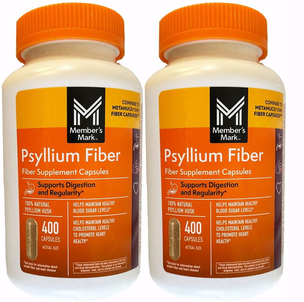 Member's Mark Fiber Capsules 2Pack (400 Count) Psyllium Husk는 #1 의사 권장 섬유 보충입니다.