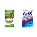 Beano Food Enzyme Dietary Supplement | Digest Gas-Causing Foods | 150 Tablets & Gas-X 최대 강도 Gas Relief Softgels with Simethicone 250mg for Bloating Relief - 50 Count