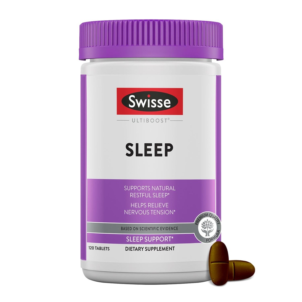 Swisse Sleep Valerian Root Capsules | Valerian Root Extract + Magnesium + Licorice + Hop | Melatonin Free Herbal Sleep Supplement | 믿을 수 없는 긴장 | 120 정제