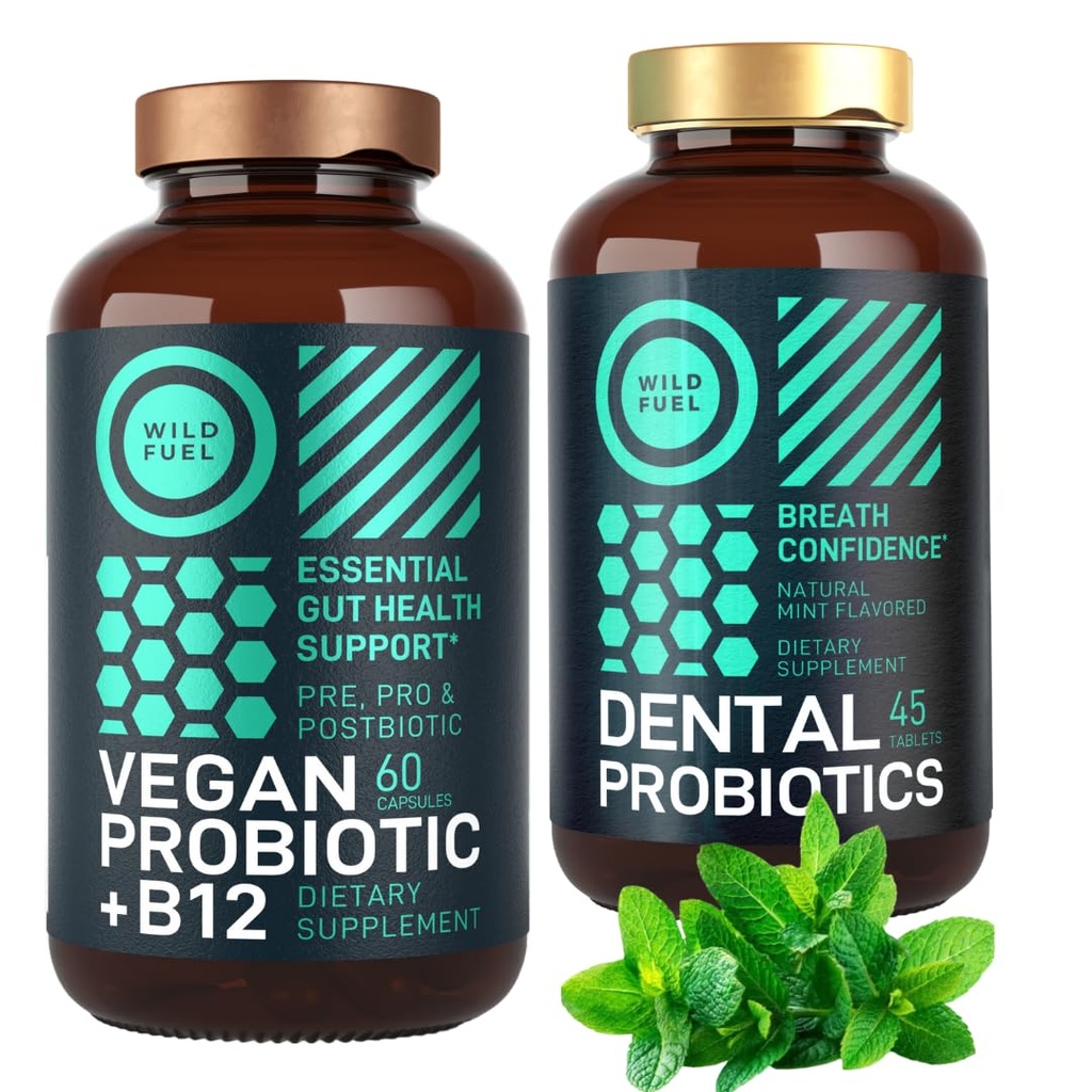 Vegan Probiotic Plus B12 및 구두 Probiotic Mint 향상된 Probiotic 번들