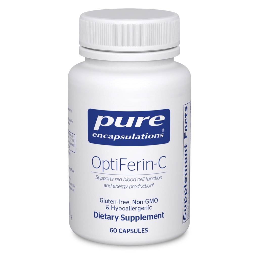 Pure Encapsulations OptiFerin-C - 적혈구 및 에너지 - 철 흡수 지원 - 에너지 보충 * - 비타민 C 풍부 - 글루텐 무료 및 비 GMO - 60 캡슐