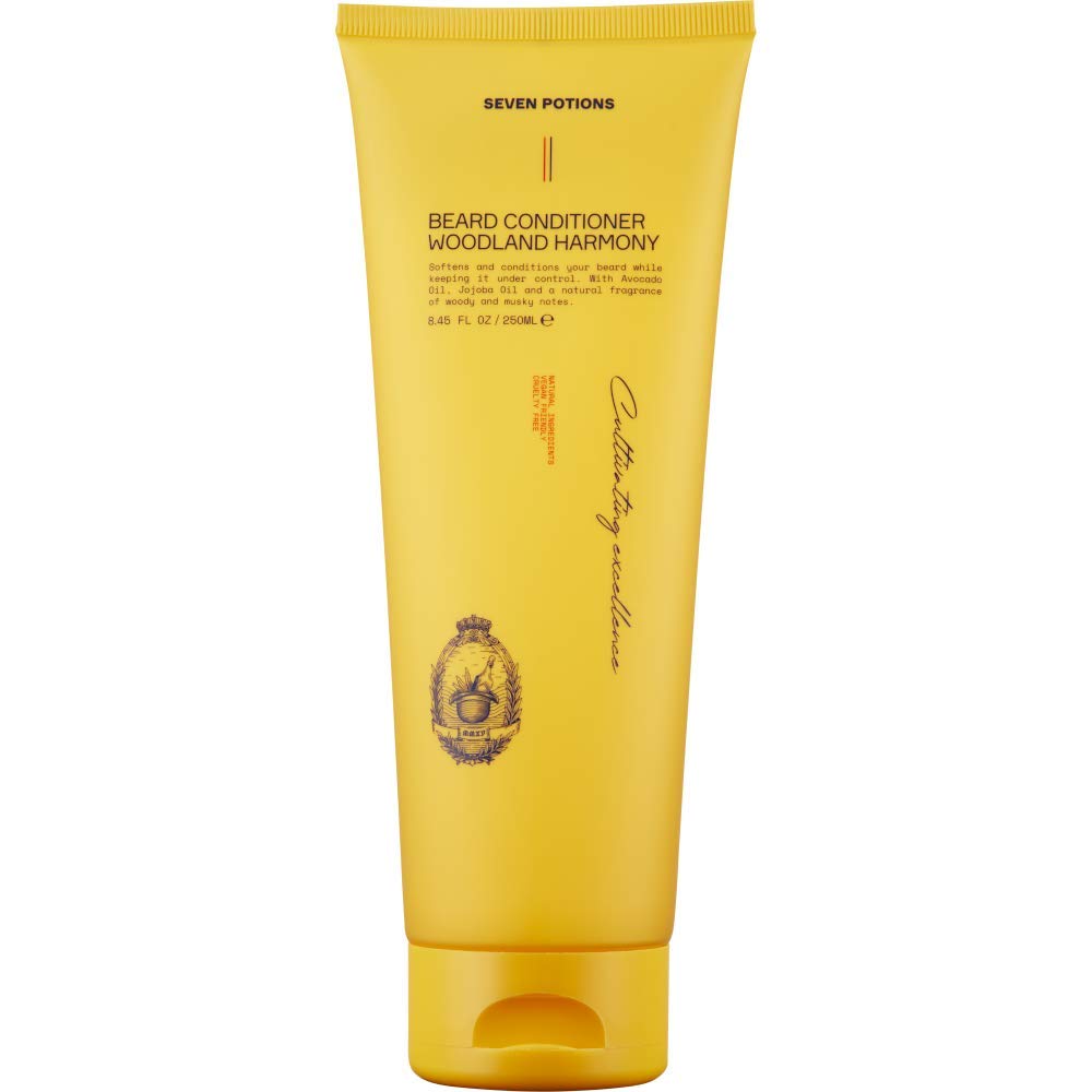 남성용 SEVEN POTIONS Beard 컨디셔너 – Beard Itch 및 Dandruff – 자연, Vegan, Cruelty Free (Woodland Harmony, 8.45 FL OZ)