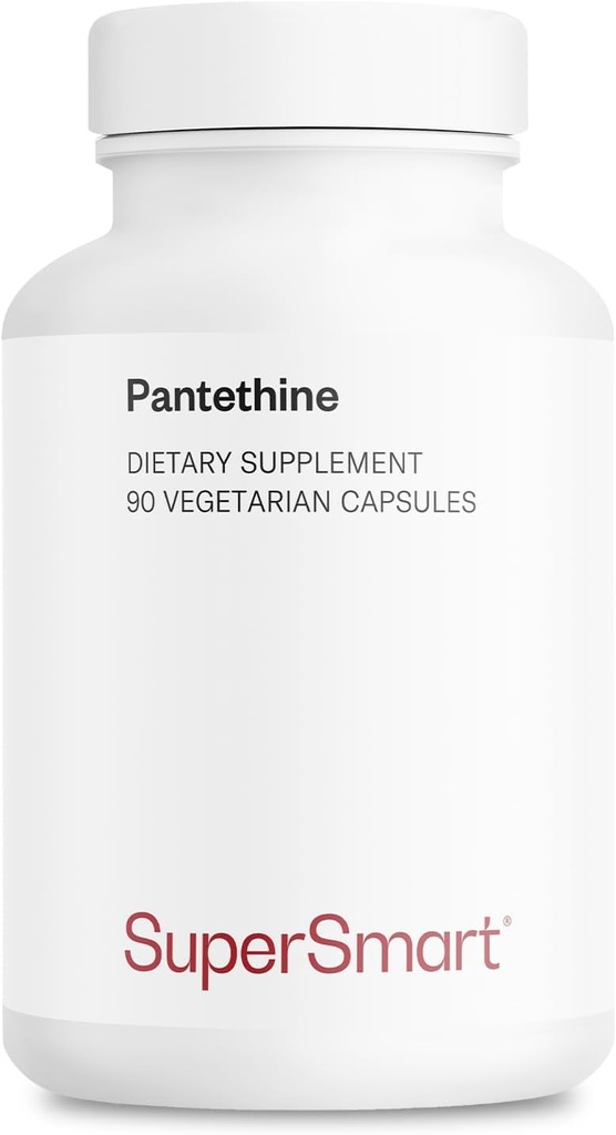 Supersmart - Pantesin Pantethine 600 mg / 일 (Pantothenic Acid) - 활성 비타민 B5 보충 | 비 GMO 및 글루텐 무료 - 90 채식 캡슐