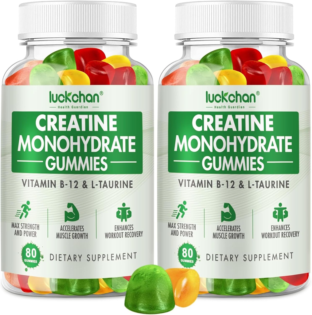 크레아틴 Monohydrate Gummies 5g - 여성 & 남자를 위한 크레아틴 - 근육 힘, 근육 건축업자, 에너지 부스트 낮은 설탕 Chewable 크레아틴 Gummies 160 조사를 위한 전 운동 보충교재