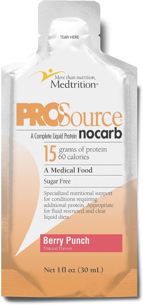 Medtrition ProSource NoCarb 베리 펀치 에너지 액체 패킷