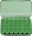 Odaro Weekly Pill 주최자 4 시간 일, 매일 Pill 상자 7 일, 의학, 비타민 및 보충교재를 붙드는 28 격실을 가진 큰 여행 알약 상자 - 가득 차있는 올리브