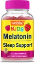 WellYeah Kids Melatonin Gummies 1 mg - 무료 수면 보조 거미 보충, 아이를위한 수면 지원 - 글루텐 무료, 젤라틴 무료, 비 GMO, 채식 - 천연 소스 풍미 - 60 구미