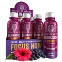 BrainJuice Brain and Immune Support Shot, Gluten Free Supplement Shot for Energy, Focus, 비타민 D, C B, 알파 GPC 및 유기 생강 뿌리, Huckleberry Hibiscus, 2.5 fl oz, 12 팩