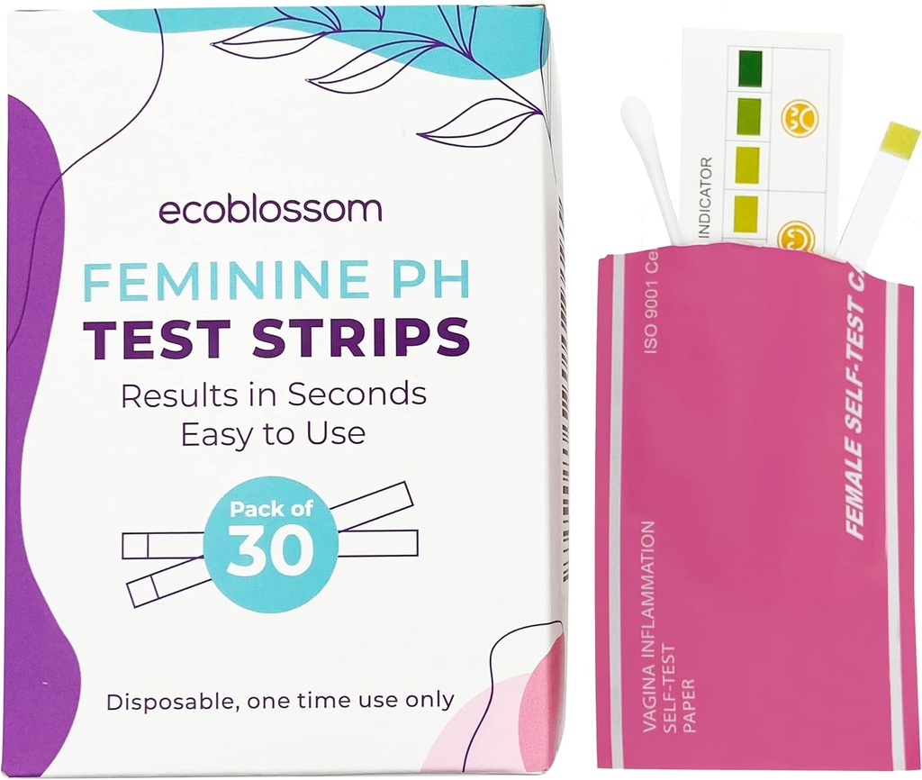 여성을 위한 Ecoblossom 질 PH 시험 지구 - PH 균형을 검사하십시오 - Bacterial Vaginosis BV 처리 - Yeast Infection UTI를 방지하십시오 - 빠른 정확한 결과, 개인적인 밀봉된 주머니 (30 조사)
