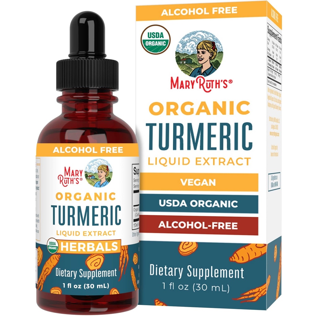 MaryRuth Organic Turmeric Liquid Extract | 설탕 무료 | USDA Organic | 유기농 심황 보충 | 비 GMO | 글루텐 프리 | Vegan | 알코올 프리 태피스 | 1 Fl Oz