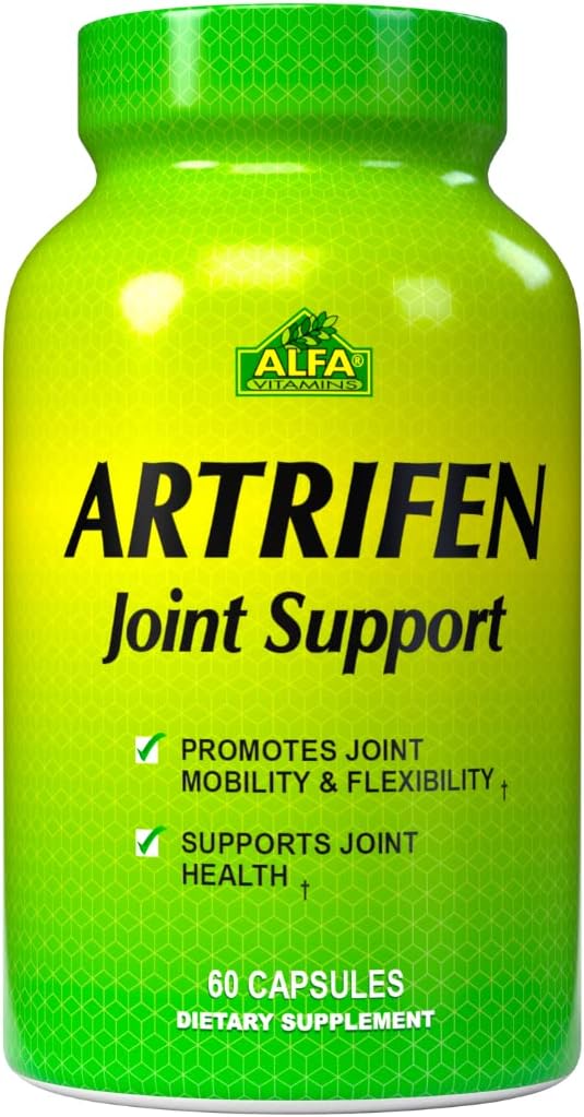 Artrifen 60 캡슐 - 글루코사민 - Chondroitin - Boswellia 추출물 - 합동 건강 - 무릎 부풀