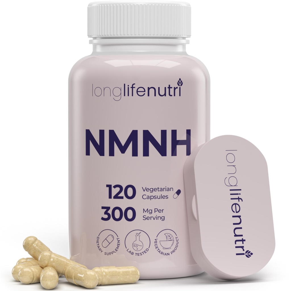 LongLifeNutri NMNH 300mg (Dihydronicotinamide Mononucleotide) - 120 Vegan 캡슐, 2-Month 공급, NMN 대안, NAD 보충 에너지 및 장수, 실험실 테스트, 미국에서 만든