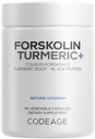 Codeage Forskolin, 순수한 Forskolin Coleus + 유기 심황 뿌리 분말, 95% Curcuminoids + Bioperine 까만 고추 - 20% 표준화된 Coleus Forskohlii 보충교재 - 비 GMO - 90의 캡슐
