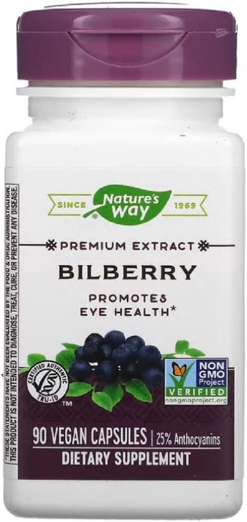 Nature's Way Bilberry 표준 추출물 Veg 캡슐 90 ea (팩 2)