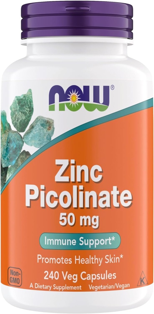 지금 보충 교재, 아연 Picolinate 50 mg의 지원 효소 기능, 면역 지원, 비 GMO, 고약, 채식주의자를 위해 적당한 - 240 채식 캡슐 (1의 포장)