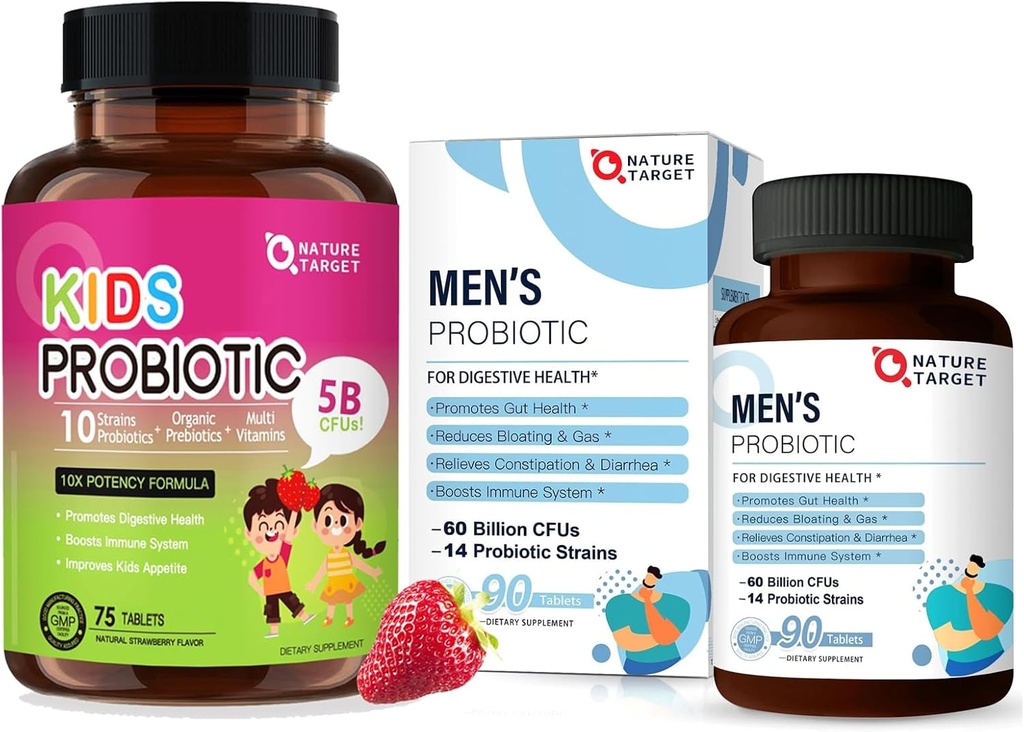 NATURE TARGET Probiotics for Men with Kids Probiotic Chewable에 대 한
