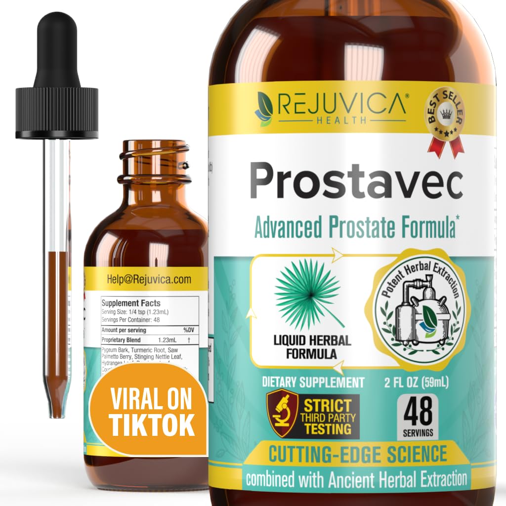Prostavec 고급 전립선 지원 보충교재 - Pygeum을 가진 더 빠른 흡수를 위한 액체 공식은, 톱 Palmetto, 스팅 Nettle + Turmeric & Damiana - Vegan, Non-GMO - 2개 fl oz를 던졌습니다