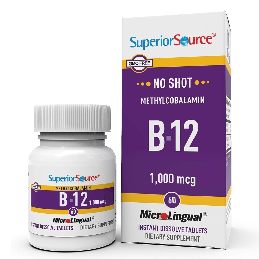 우량한 근원 탄 Methylcobalamin B-12 1,000 mcg - 에너지 생산을 지원하기 위하여 비타민 B-12, 뇌 건강 & 전반적인 웰빙 - 급속한 흡수를 위한 이하 언어 정제 - 60의 용해 정제
