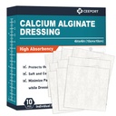 칼슘 Alginate 부상 드레싱 패드, 4" x 4" 헝겊 조각 [10 개인적인 팩], 높은 흡수성 드레싱, 연약한 부상 배려 제품, 안락한 & Gentle 및 부상 배려를 위한 비 지팡이 거즈 패드