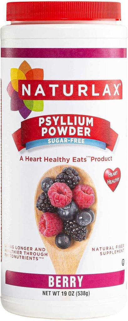 Sugar-Free Psyllium Husk 섬유 분말, 베리 맛 19 온스