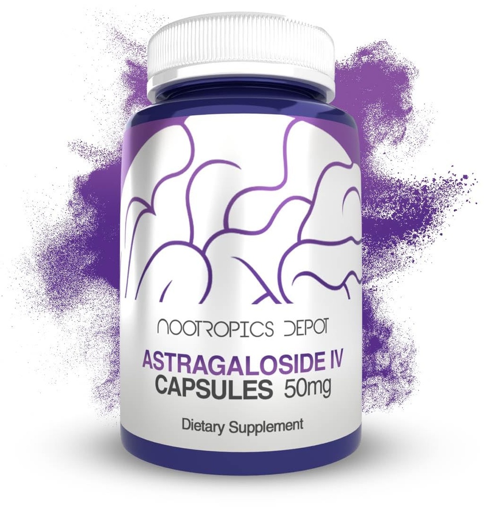 Nootropics Depot Astragaloside IV 캡슐 | 50mg | Astragalus membranaceus | 30 조사 | 신경 보호, 면역 지원, 길이 Telomeres