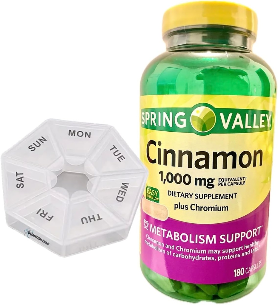 주간 알약 주최자는 스프링 밸리 Cinnamon 1,000 mg, 다이어트 보충, 180 캡슐을 포함합니다.