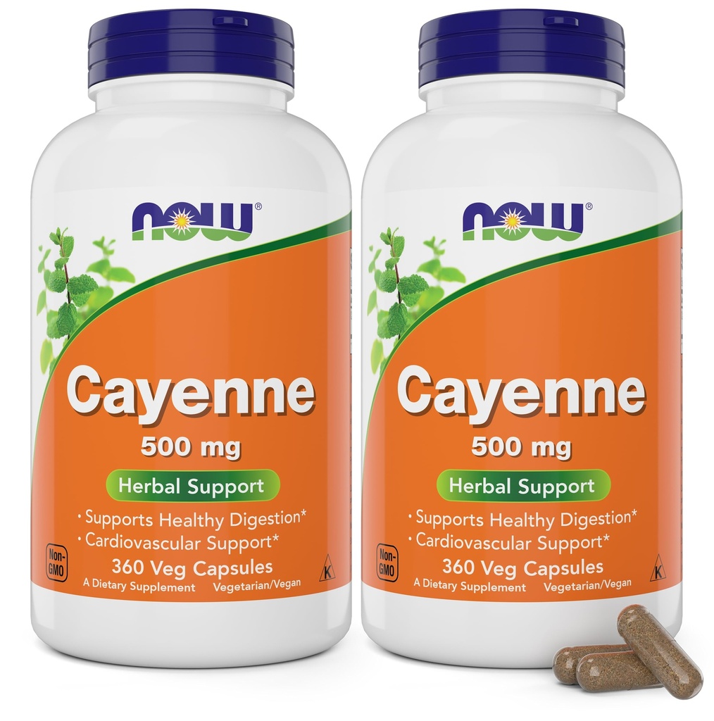 지금 카이엔 (Capsicum annuum) 500 mg, 360 Veg 캡슐 (2의 포장)