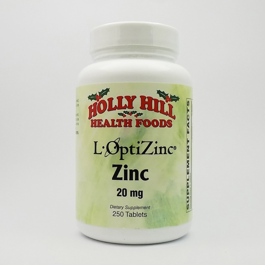 홀리 힐 건강 식품, 아연 20 MG, 250 정제