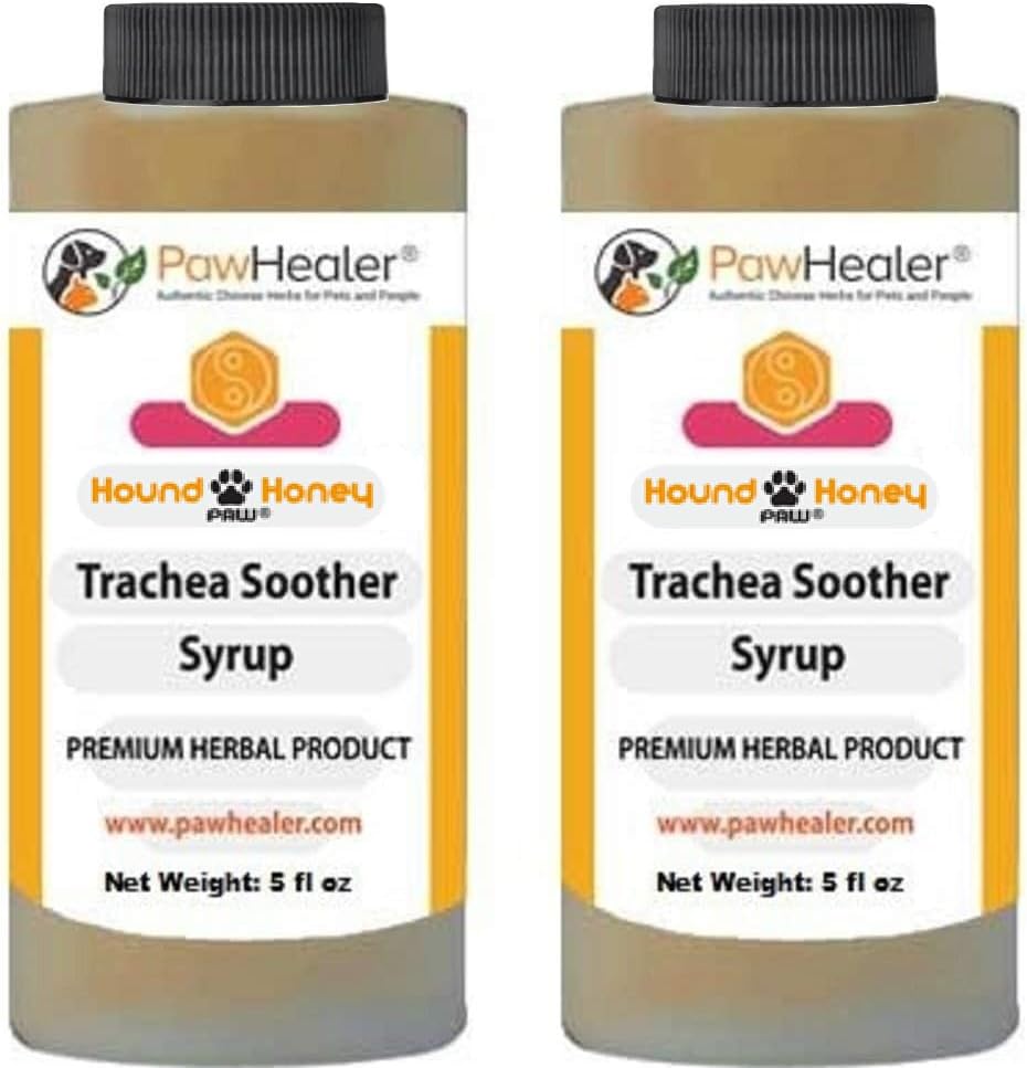 PawHealer Trachea Soother Syrup 2PAK Hound Honey - 콜럼버스의 증상에 대한 자연 초본 Remedy - 맛 좋은 - Administer (5 fl oz / ea)에 쉬운 ...