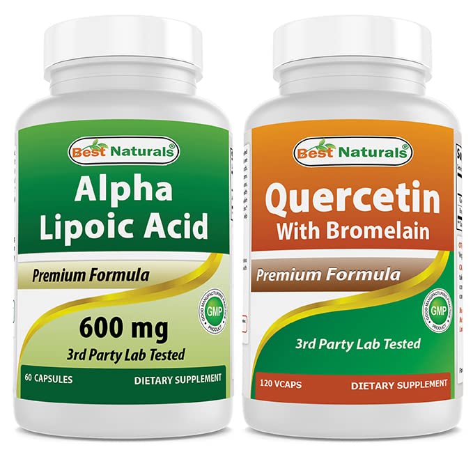 제일 자연적인 알파 Lipoic 산 600 mg & Bromelain를 가진 Quercetin