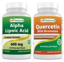 제일 자연적인 알파 Lipoic 산 600 mg & Bromelain를 가진 Quercetin