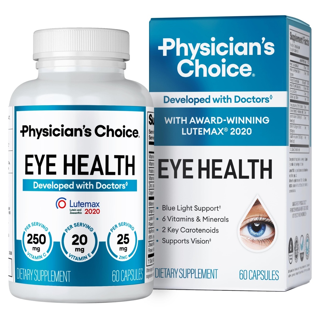 Areds 2 Eye Vitamins - Lutein, Zeaxanthin & Bilberry Extract - 지원 눈 스트레인, 건조 눈, 비전 건강 - 2 수상 - 임상 입증 된 눈 비타민 성분 - Carotenoid Blend