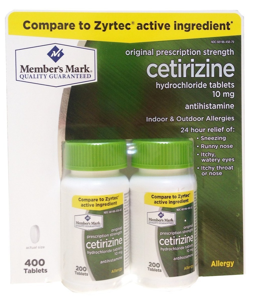 회원의 표는 단순히 권리 Cetirizine 염산염 알레르기 정제, 10 mg-400로 전적으로 알립니다 이름 *