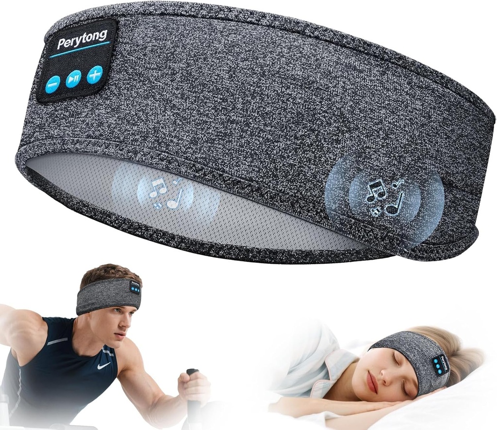 Perytong Sleep 헤드폰 무선, Bluetooth 스포츠 헤드폰 헤드폰 Ultra-Thin HD 스테레오 스피커와 함께 잠, 운동, 조깅, 요가, 불면증, 항공 여행, 명상