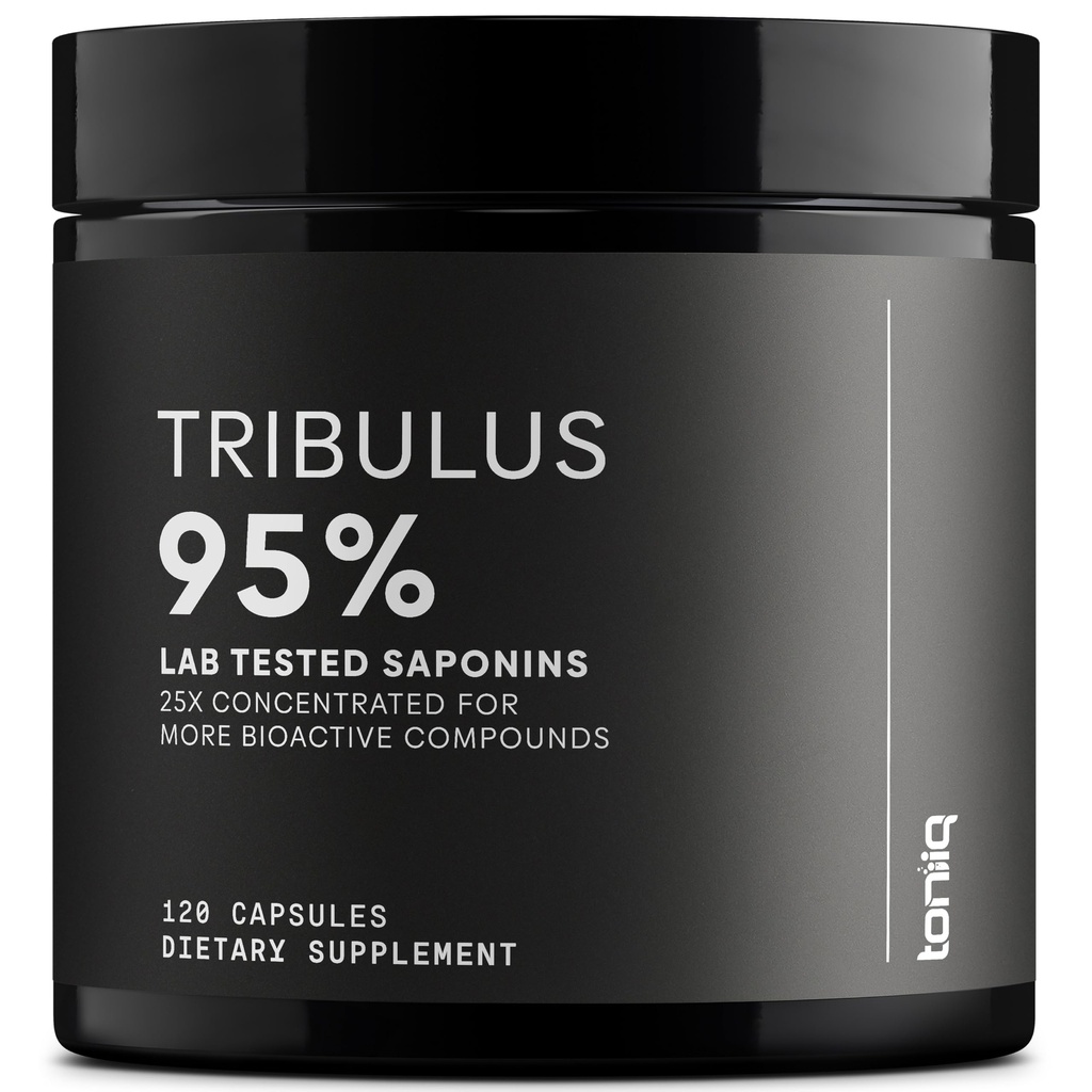 남성용 Toniiq Tribulus Terrestris - 95 % Saponins - 1300mg Pure & Concentrated Formula - 순도 및 품질을위한 세 번째 파트 랩 테스트 - 120 캡슐