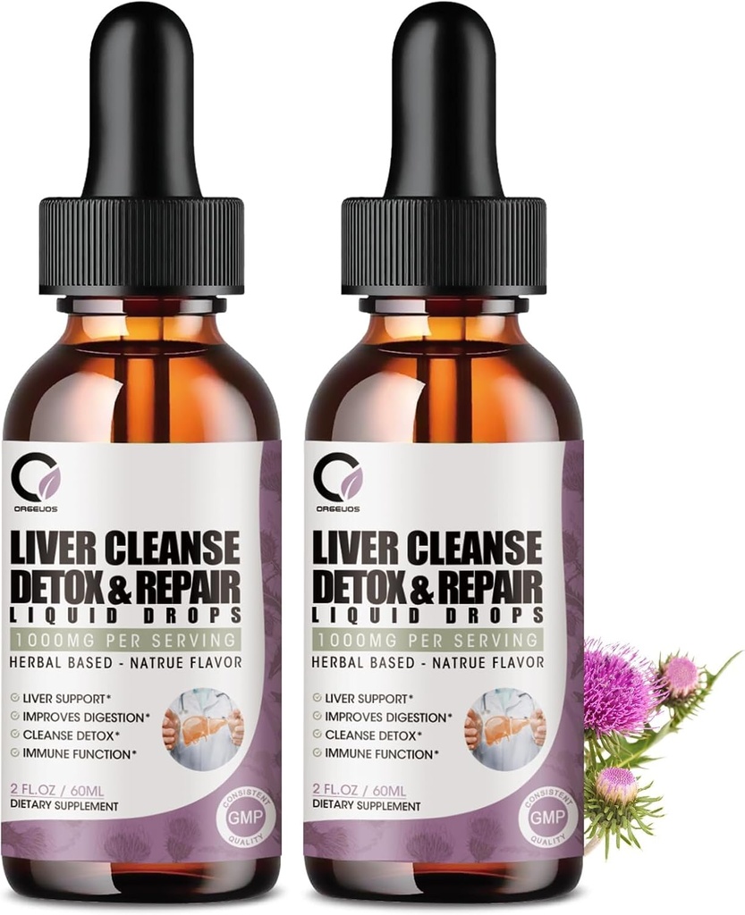 4 Fl Oz - Liver Cleanse Detox & Repair Liquid Drops - 1000mg Milk Thistle Extract Drops Liver Cleanse & Detox, Antioxidant, 소화 지원을위한 보충
