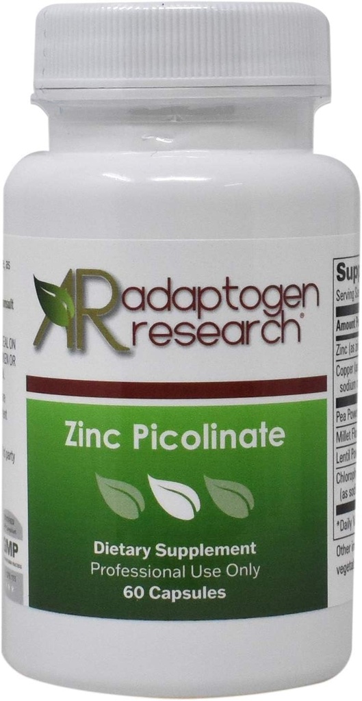 아연 Picolinate 30 mg | 성장과 면역 기능을 위한 아연 보충 | 60 캡슐 | Adaptogen Research