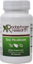 아연 Picolinate 30 mg | 성장과 면역 기능을 위한 아연 보충 | 60 캡슐 | Adaptogen Research