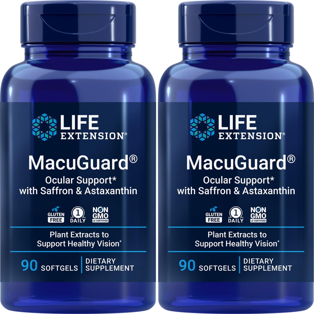 수명 연장 MacuGuard Ocular 지원 Saffron & Astaxanthin를 가진 90 softgels