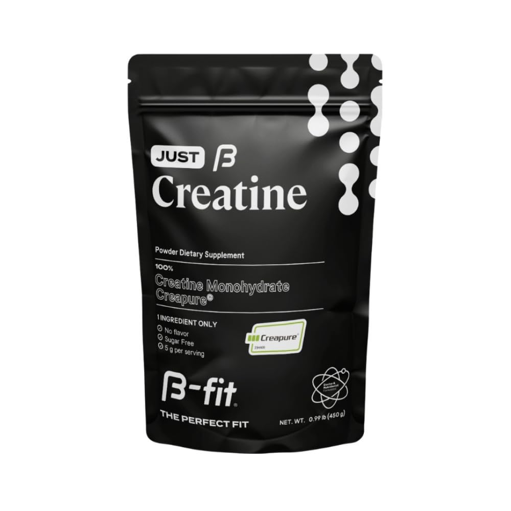 크레아틴 Monohydrate 분말 - 그냥 크레아틴 Creapure - 90 서빙 - 450 g - 여성을위한 사전 운동 크레아틴 - Sugar-Free - flavorless Supplement - 3 개월 공급