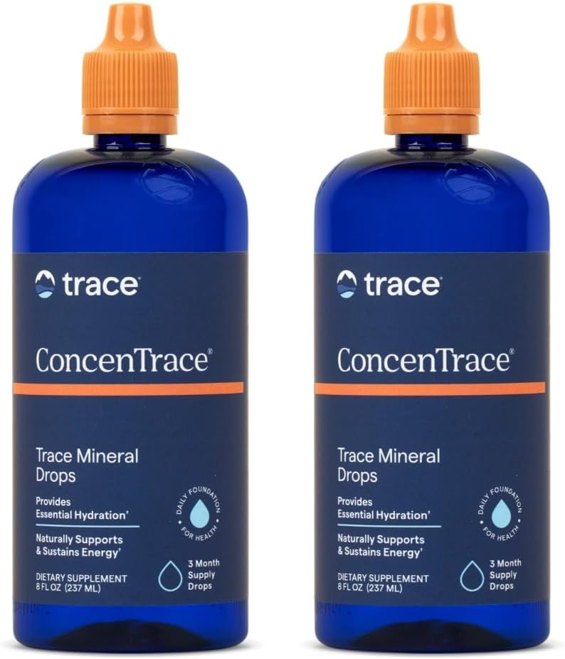 Trace Minerals ConcenTrace Trace Mineral Drops - 뼈 및 관절 지원을위한 액체 보충 - 보조 Hydration & Electrolyte Restoration - Unflavored, 8 fl oz (192 서빙)