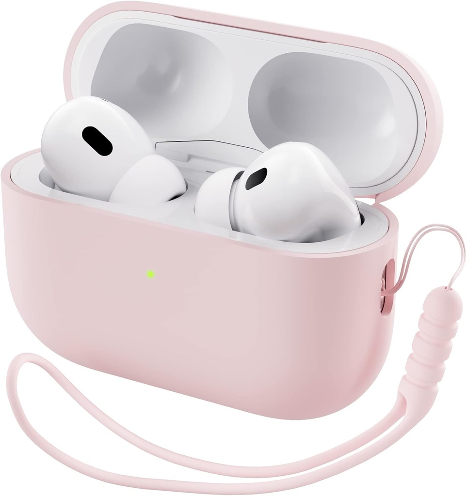 AirPods Pro 2 Case 2022, AirPods Pro 2nd Generation Case, Front LED Visible Skin Cover-Pink 용 전체 보호 하이브리드 실리콘과 호환