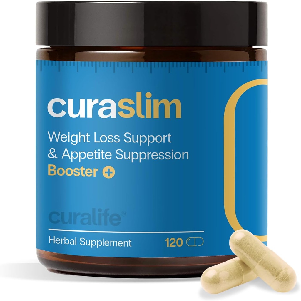Curaslim 체중 감량 보충 | 10 천연 성분, Berberine, 5HTP, Chromium, Saffron | 식욕 억제제, Metabolism Booster, 에너지 지원 | 120 캡슐