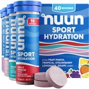 Nuun 스포츠 마그네슘, 칼슘, 칼륨, 염화물 및 나트륨, 글루텐 무료 및 채식, 혼합 된 맛, 4 팩 (40 인분 총)