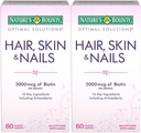 Nature 's Bounty Optimal Solutions Hair, 스킨 & 네일 공식, 120 코팅 캡 (2 X 60 카운트)