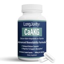 LongJuvity 칼슘 알파 Ketoglutarate 시간 방출 AKG 보충교재 (섭씨 당 1,000mg) - Gut Heath, 뼈 건강, 노화 방지 & Longevity - 자주적으로 실험실은 (60의 Enteric 입히는 캡슐)를 시험했습니다