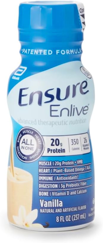 Enlive 고급 치료 영양 쉐이크, 바닐라, 8oz 병, 사례 24