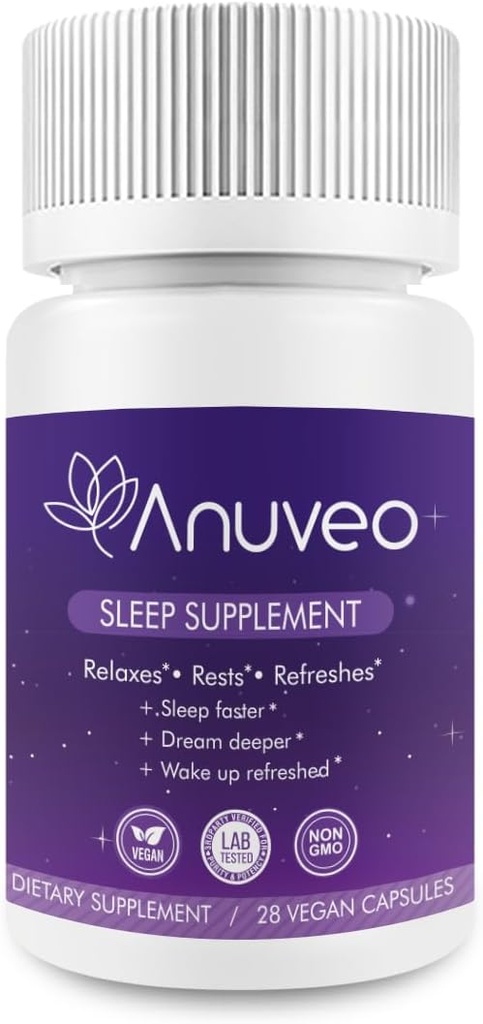Natural Sleep Aid | Non-Habit Forming | Valerian, Melatonin, Magnesium, Ashwagandha와 함께 더 나은 수면을위한 초본 수면 보충 | 성인 (28 Vegan 캡슐)에 대한 자환
